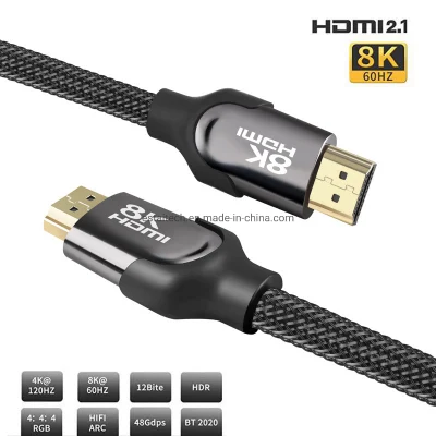 Cavo UHD 8K 60Hz 8gbps di vendita calda di Amazon Cavo 1m 1.5m 2m 3m 5m Maschio a AV Cina Cavo HDMI 2.1