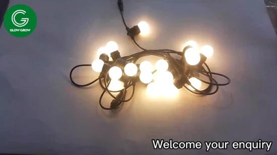 G45 Luci a stringa a LED ad energia solare Ghirlanda di Natale per la decorazione di nozze per le vacanze di strada del patio della casa del patio della festa