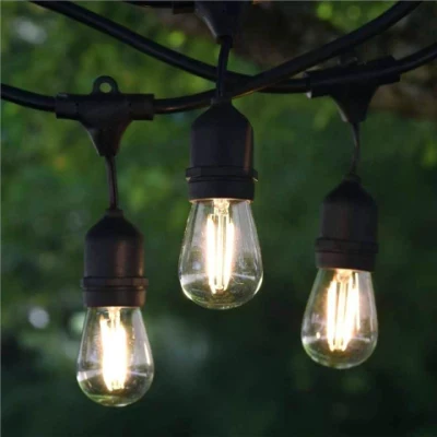 Fornitore di fabbrica Ghirlanda di Natale all'aperto Lampadine G40 Luci a sfera Telecomando dimmerabile per la decorazione di nozze da giardino Luci solari a LED