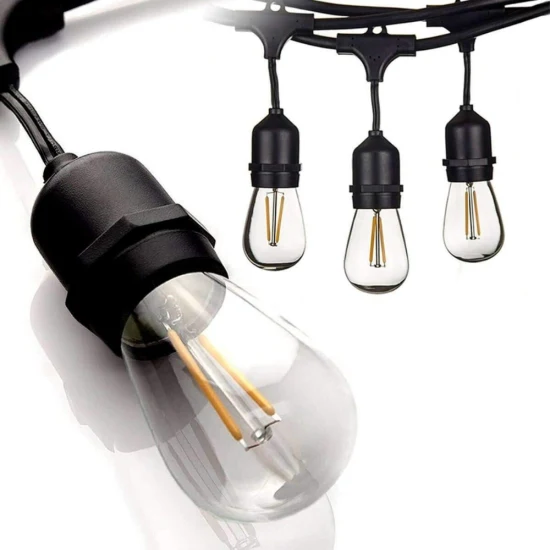 Luci della stringa del LED IP65 15m impermeabili E27 LED caldi retro luci della stringa della lampadina Edison per l'illuminazione natalizia del patio del giardino di strada all'aperto