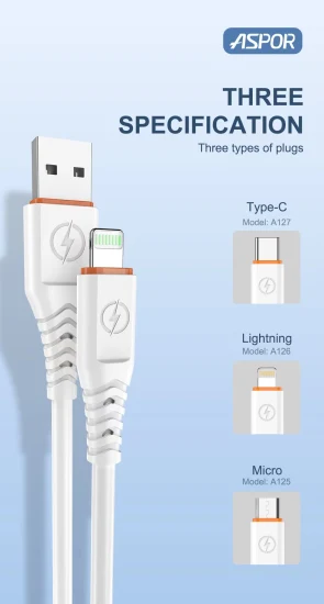 Cavo dati 6A a ricarica rapida per cavo Lightning, cavo di ricarica per telefono per iPad, iPod, USB, cavo caricabatteria per auto a ricarica rapida Lightning, spedito in fabbrica