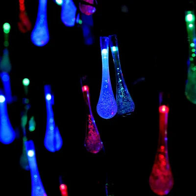 Stringa di luci solari a LED Waterdrop per la decorazione del giardino